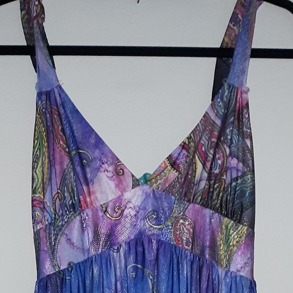 Woman's Maxi Blue Printed Dress